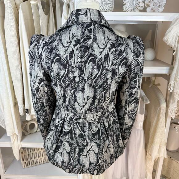 Jack sz. Small black & gray blazer puff sleeves, Edwardian, classic, mature 4382 - Picture 4 of 8